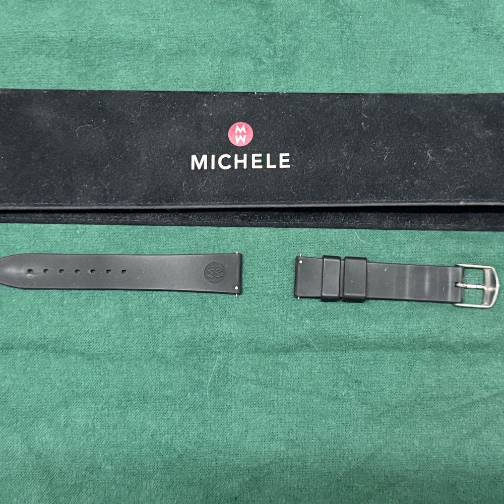 Michele women’s watch band rubber charcoal - Picture 4 of 11